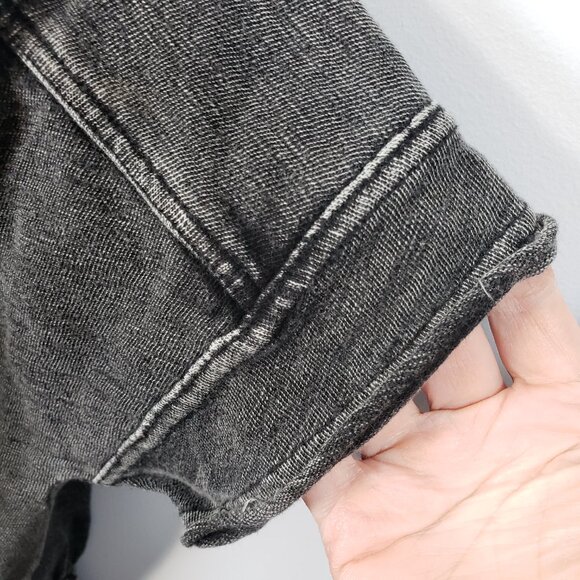 We The Free ~Free People Acid Wash Dress Womens Small S  Gray Short Sleeve /A190 - Picture 6 of 9